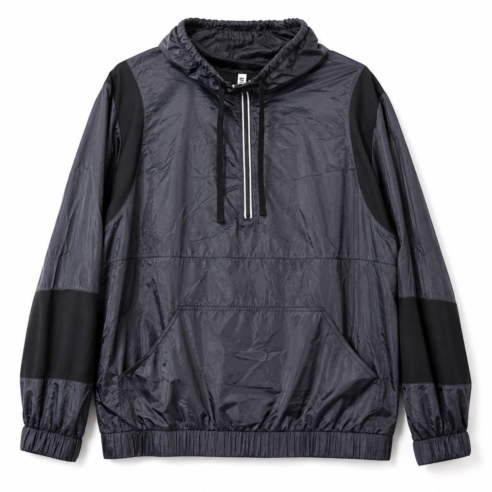 Fabletics 3X Black Quarter Zip Windbreaker Jacket JT1722101-0001-17085
